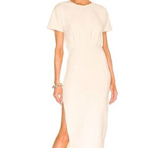 NWT Revolve Lovers and Friends White Easy Ruched Midi Dress